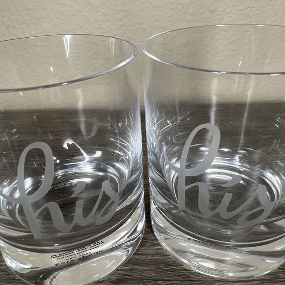Kate Spade Lenox Two of a Kind HIS & HIS Crystal Glasses Set Wedding Gift CUSTOM - Picture 5 of 6
